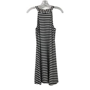EXPRESS Womens Size XS Black White Stripe Stretchy Tank Dress Sleeveless